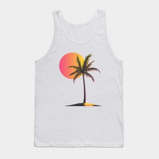 Sunny Day on the Island Retro Sun palm tree Tank Top